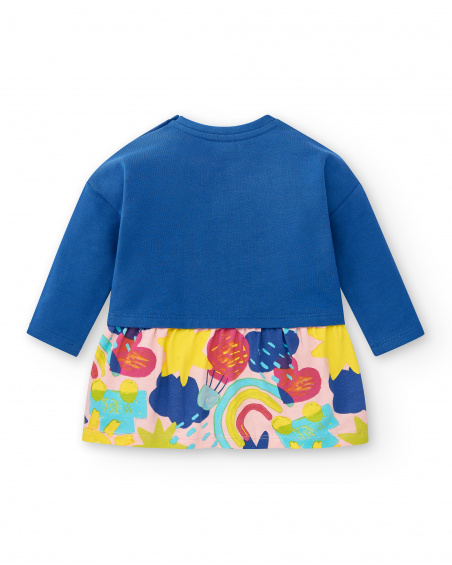 Robe en maille bleue fille collection Run Sing Jump