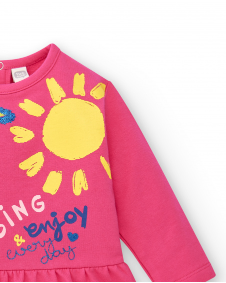 Robe fille en maille rose collection Run Sing Jump