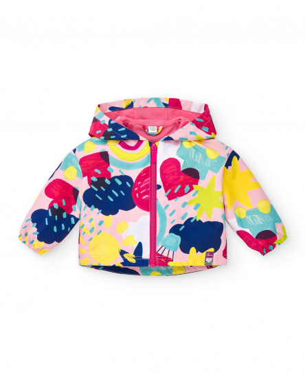 Coupe-vent rose fille collection Run Sing Jump