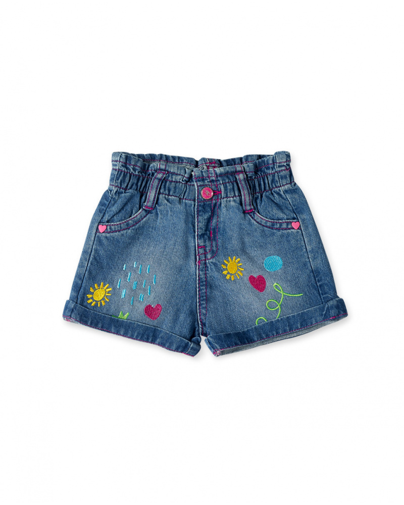 Short en jean bleu fille collection Run Sing Jump