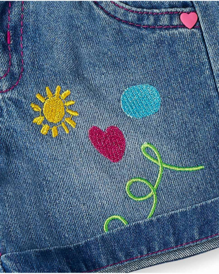 Short en jean bleu fille collection Run Sing Jump