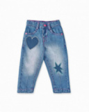 Pantalon en jean bleu fille collection Run Sing Jump Pantalon en jean bleu fille collection Run Sing Jump