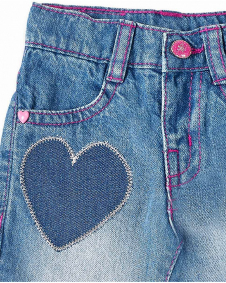 Pantalon en jean bleu fille collection Run Sing Jump