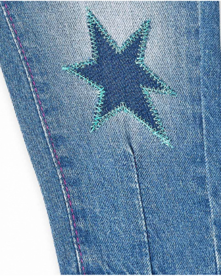 Pantalon en jean bleu fille collection Run Sing Jump