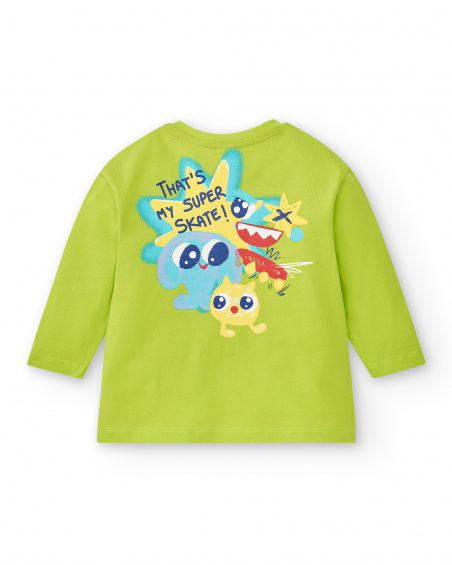 T-shirt garçon en maille vert collection Run Sing Jump