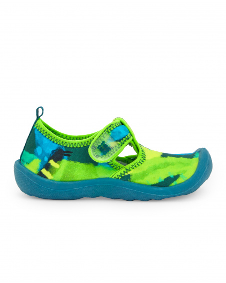 Baskets garçon en lycra vertes collection Tropadelic
