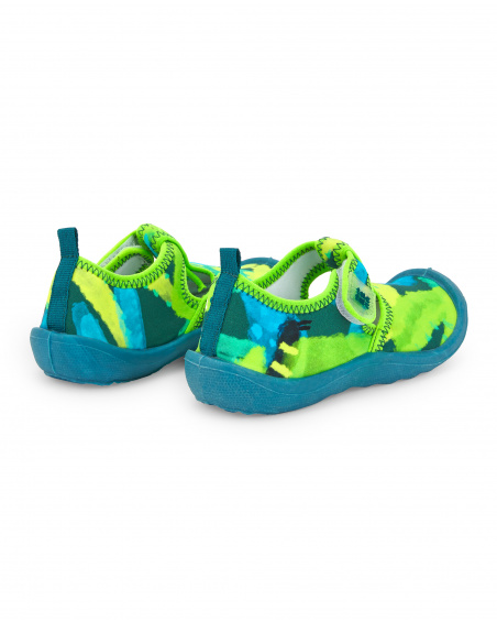 Baskets garçon en lycra vertes collection Tropadelic