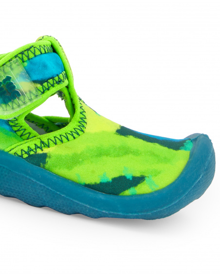 Baskets garçon en lycra vertes collection Tropadelic