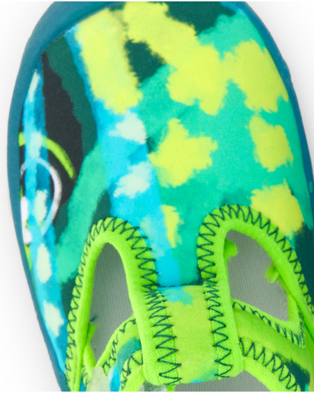 Baskets garçon en lycra vertes collection Tropadelic