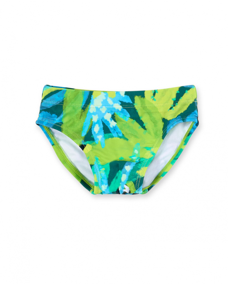 Maillot de bain slip garçon vert collection Tropadelic