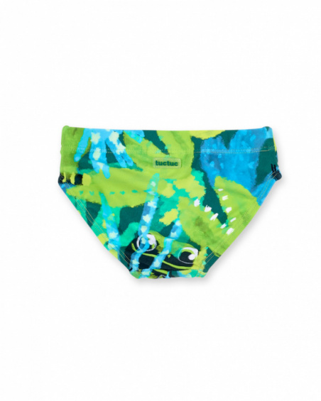 Maillot de bain slip garçon vert collection Tropadelic