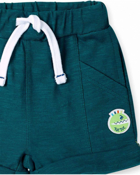 Short garçon en maille vert collection Tropadelic