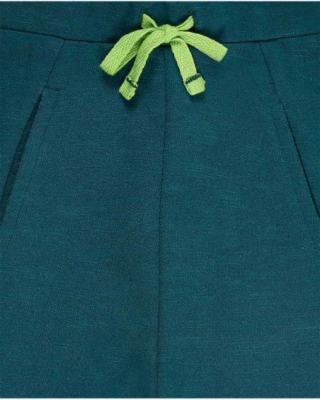 Pantalon peluche garçon vert collection Tropadelic