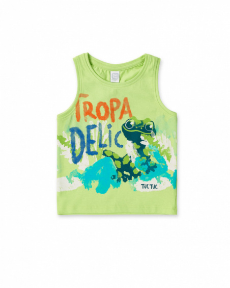Débardeur garçon en maille vert collection Tropadelic