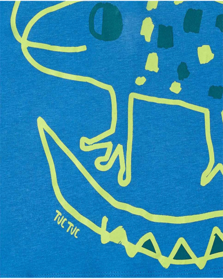 T-shirt garçon bleu en maille collection Tropadelic