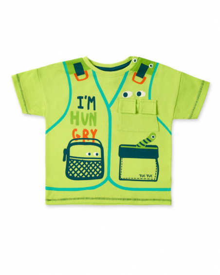 T-shirt garçon en maille vert collection Tropadelic