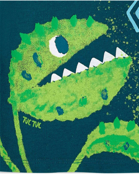 T-shirt en tricot vert foncé pour garçon collection Tropadelic