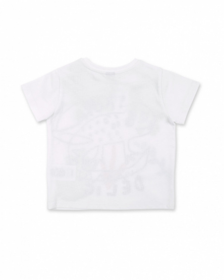 T-shirt garçon en maille blanc collection Tropadelic T-shirt garçon en maille blanc collection Tropadelic