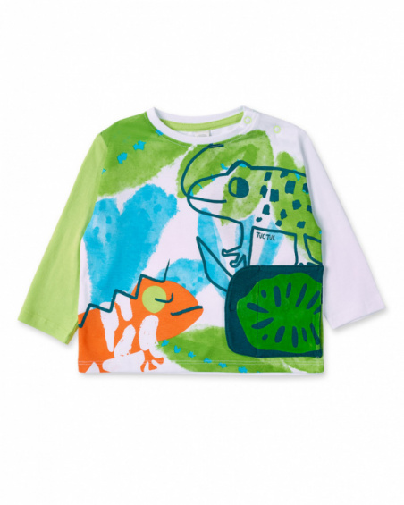 T-shirt long en maille blanc garçon collection Tropadelic