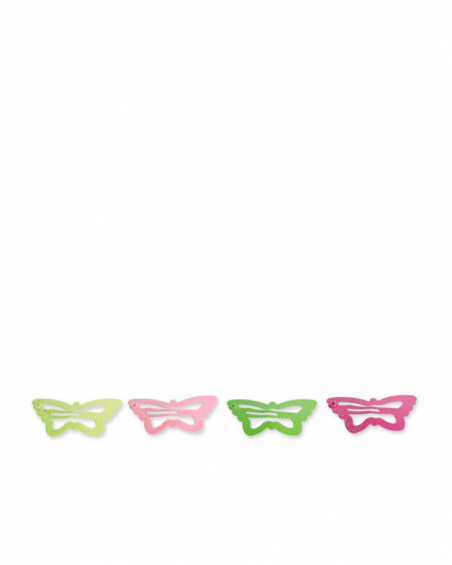 Ensemble de clips fille vert rose collection Tropadelic