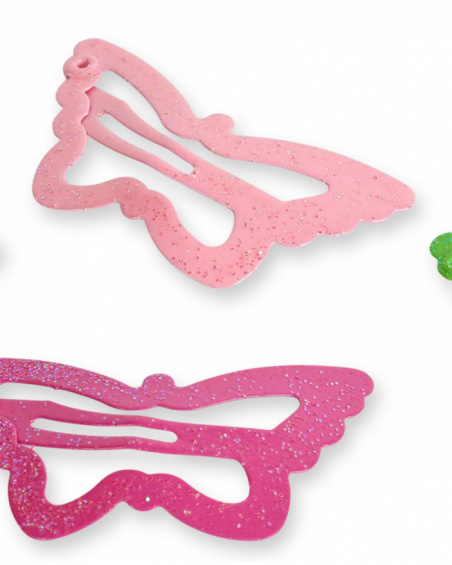 Ensemble de clips fille vert rose collection Tropadelic