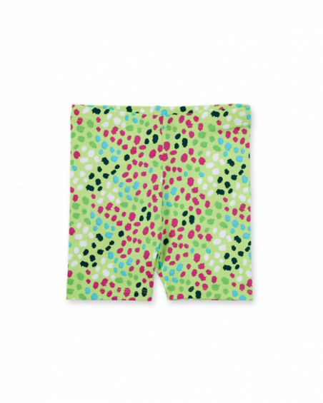 Legging cycliste fille vert tricoté collection Tropadelic