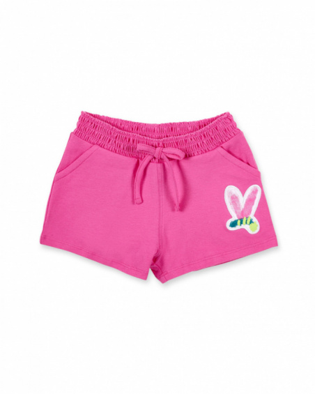 Short en maille rose fille collection Tropadelic Short en maille rose fille collection Tropadelic