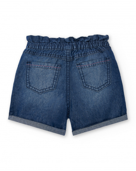 Short en jean bleu fille collection Tropadelic