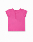 T-shirt fille en maille rose collection Tropadelic T-shirt fille en maille rose collection Tropadelic