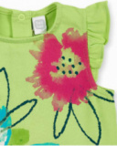 T-shirt fille vert en maille à volants collection Tropadelic T-shirt fille vert en maille à volants collection Tropadelic