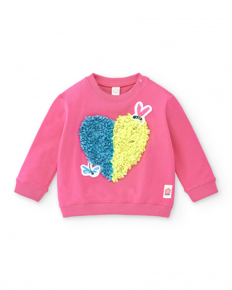 Sweat peluche fille rose collection Tropadelic Sweat peluche fille rose collection Tropadelic