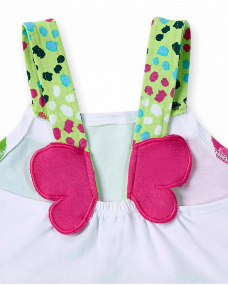 Robe fille verte en maille avec appliqués collection Tropadelic Robe fille verte en maille avec appliqués collection Tropadelic