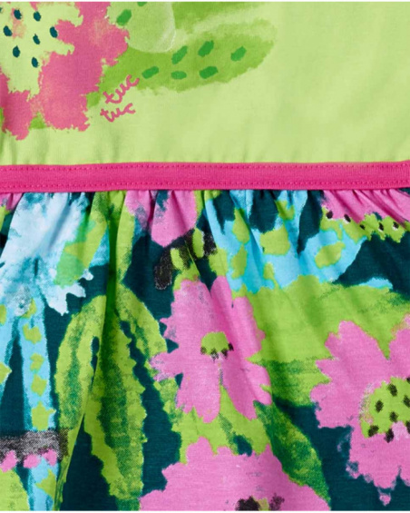 Robe fille en maille verte collection Tropadelic