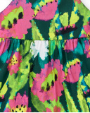 Robe fille en popeline verte collection Tropadelic