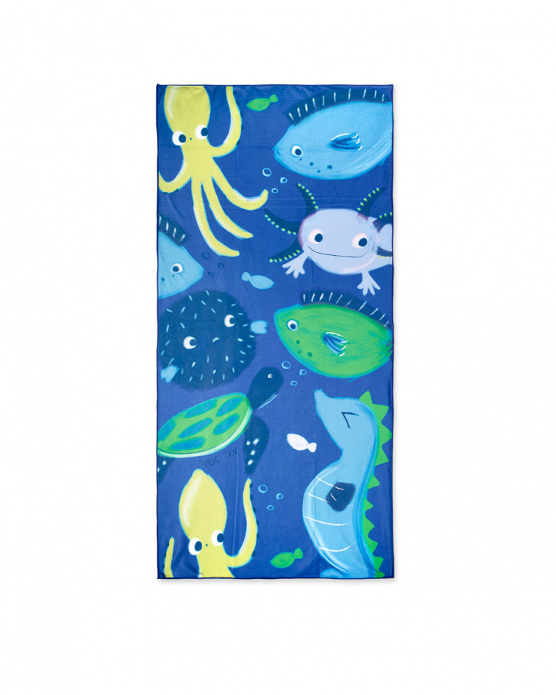 Serviette en microfibre bleue pour garçon collection Ocean