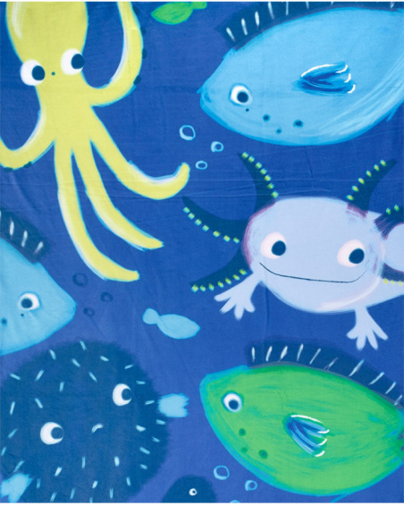 Serviette en microfibre bleue pour garçon collection Ocean