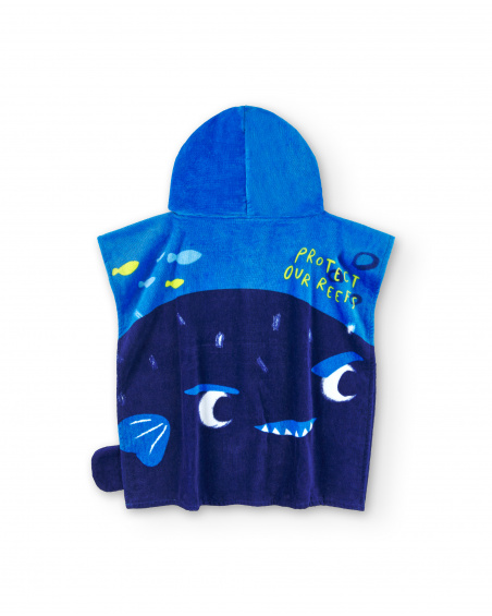 Serviette poncho garçon bleue collection Ocean Wonders