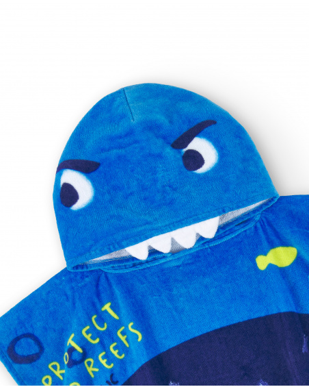 Serviette poncho garçon bleue collection Ocean Wonders