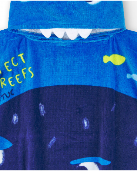 Serviette poncho garçon bleue collection Ocean Wonders