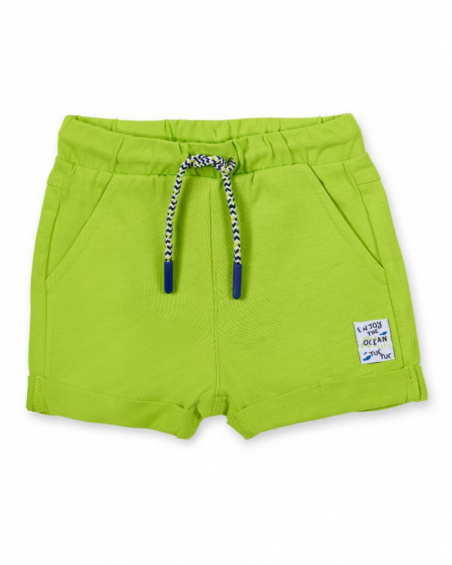 Short garçon en maille vert collection Ocean Wonders