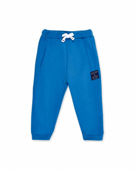 Pantalon peluche garçon bleu collection Ocean Wonders