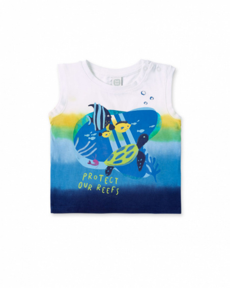 Débardeur garçon bleu en maille collection Ocean Wonders