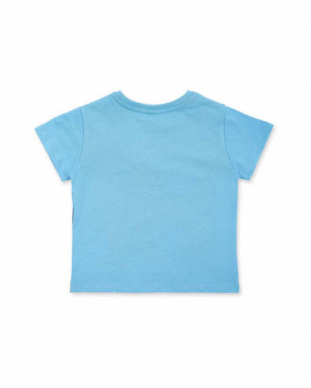 T-shirt garçon bleu en maille collection Ocean Wonders