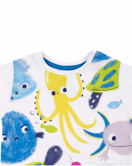 T-shirt animal en tricot blanc pour garçon collection Ocean