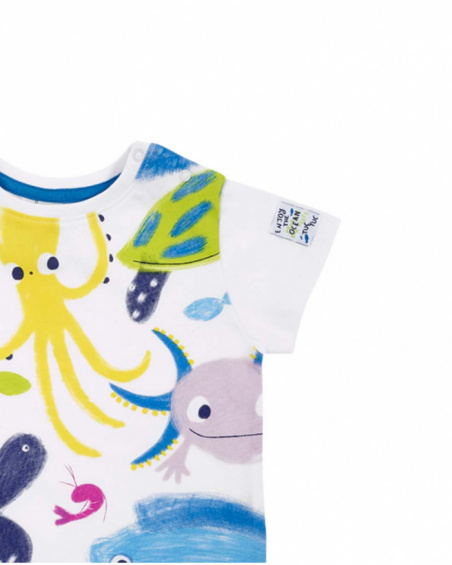 T-shirt animal en tricot blanc pour garçon collection Ocean