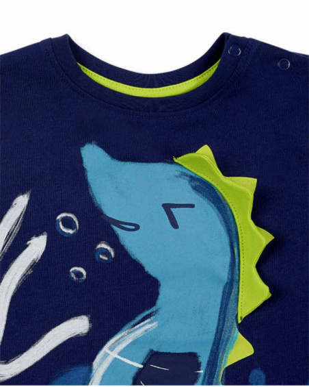 Ensemble tricot garçon bleu vert collection Ocean Wonders