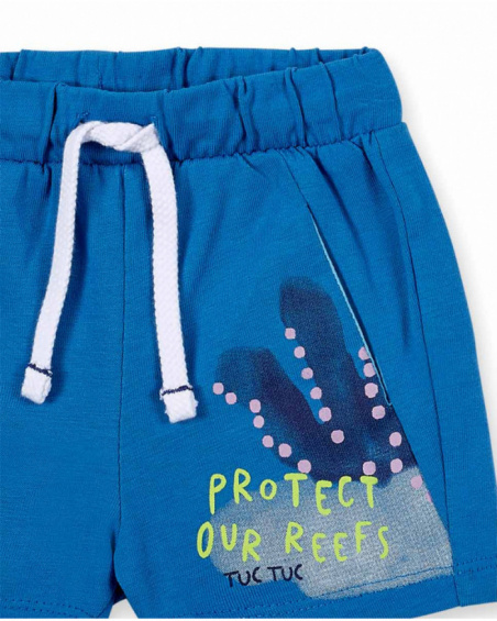 Ensemble tricot garçon bleu blanc collection Ocean Wonders