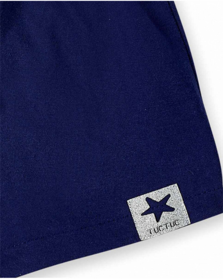 Short fille bleu en maille collection Ocean Wonders