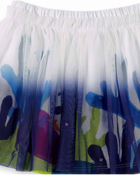 Jupe fille en maille tulle bleue collection Ocean Wonders
