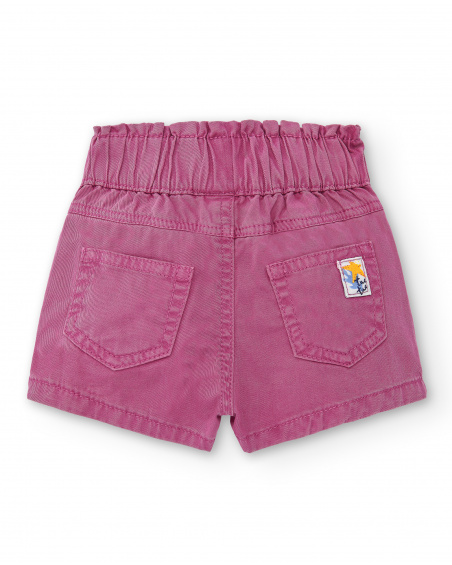 Short fille fuchsia en sergé collection Ocean Wonders